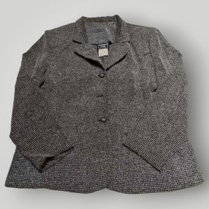 VTG Southern Lady Women's 12 Black & White Check Polyester Rayon Jacket